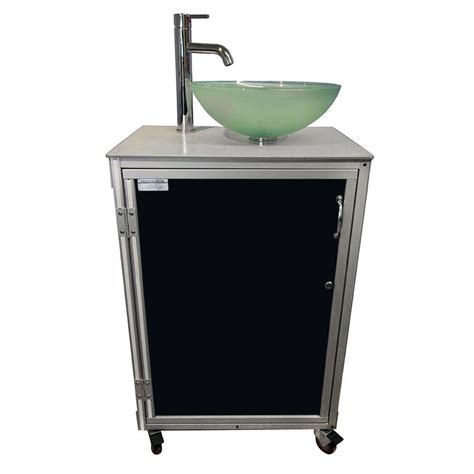 shop monsam black single basin stainless steel portable sink  lowescom