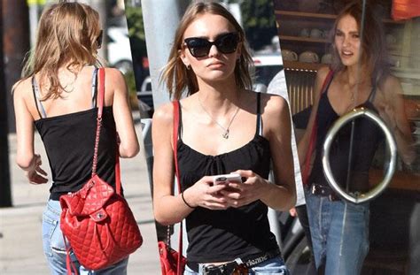 Painfully Thin Lily Rose Looks Dangerously Skinny In Skimpy Tank Top