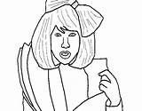 Lady Gaga Coloring Pages Coloringcrew Getcolorings Popular sketch template