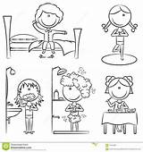 Morning Life Daily Colouring Pages Sequencing Routine Coloring Girl Wake Book Girls Worksheet Clip Google Shower Teeth Work Breakfast English sketch template