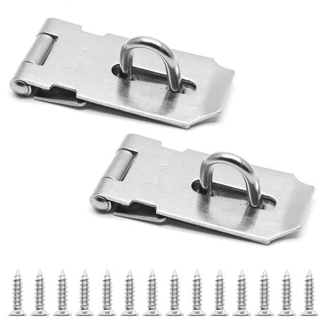 buy murtenze  pack   padlock door hasp latch lock stainless steel security door hasp lock
