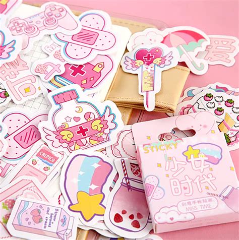 kawaii stickers pack   tiny pink pastel diy cutout etsy
