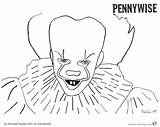 Pennywise Tueur Danieguto Bettercoloring Scary Colorier sketch template