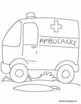 Coloring Ambulane Van Ambulance Pages sketch template