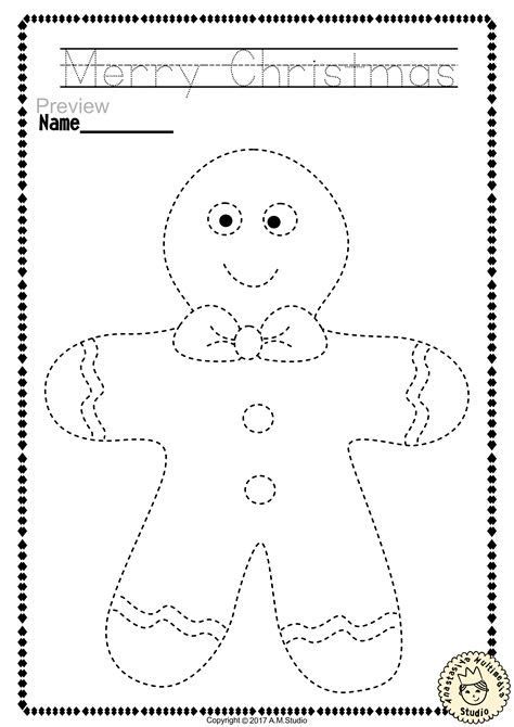christmas trace  color pages fine motor skills pre preschool