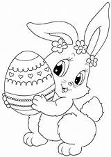 Easter Coloring Easy Pages Bunny Printable Color Getcolorings Drawing sketch template