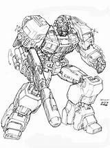 Optimus Cybertron Transformer Gundam sketch template