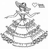 Crinoline Lady Embroidery Vintage Patterns Transfers Ladies Flickr Hand Designs Floresita Transfer Via Belle Southern Very Stitch Cross Read Parasol sketch template