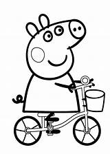 Peppa Bicicleta Andando sketch template