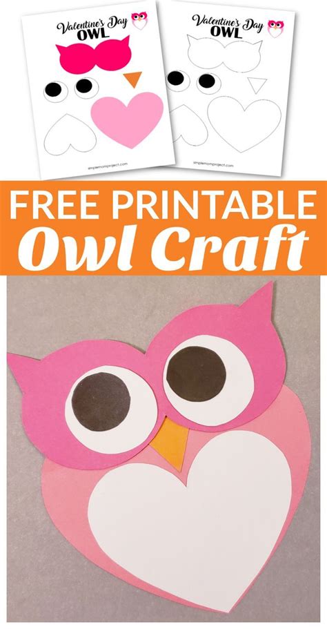 printable valentine owl craft  kids tedy printable activities