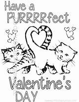 Coloring Printable Cats Pages Valentine Valentines Cat Heart Purrfect Kids Tail Printables Color Colouring Warrior Print Hearts Getcolorings Holiday sketch template