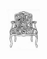 Paisley Corfee Stephanie Chair Illustration Illustrations Via Etsy Coloring sketch template