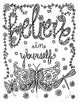 Coloring Pages Believe Yourself Stress Deborah Adult Adults Printable Anti Muller Zen Sheets Color Quote Quotes Book Colouring Mandala Books sketch template