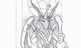 Coloring Pages Satanic Devil Adult Worshipers Temple Detailed Book Statue Satan Oklahoma sketch template