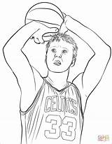 Coloring Larry Bird Pages Nba Drawing Printable sketch template