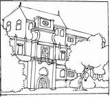 Coloring Pages Bungalow Houses House Beautiful Printable Mansion Big Color Buildings Colouring Building Main Popular sketch template