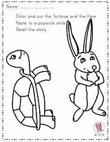 Hare Tortoise Coloring Fables Activities Crafts Kindergarten Kids Book sketch template