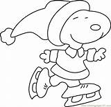 Snoopy Coloring Skating Christmas Pages Cartoons Printable Coloringpages101 Pdf Online sketch template
