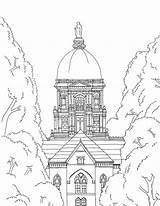 Dame Notre Coloring Dome Printable University Golden Adult Book Zoom Click sketch template