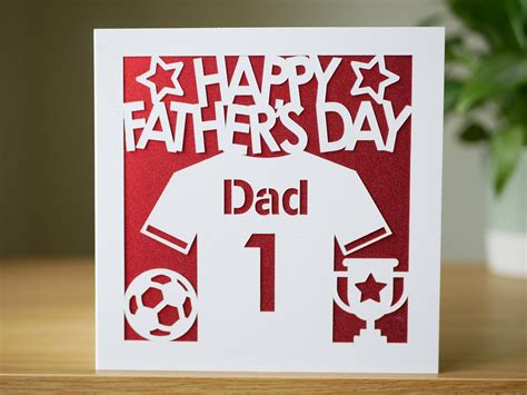 personalised fathers day card football soccer design etsy