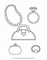 Coloring Necklace Bracelet Pages Printable Purse Pearl Ring Girls Heart Kids Diamond Coin Stylish Necklaces Jewelry Color Bracelets Designlooter Enjoy sketch template