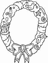 Guirlandas Wreaths Coloringhome sketch template
