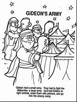 Gideon Coloring Bible Pages Story Kids Colouring Printable Sheets Army School Sunday Preschool Activities Stories Activity Lessons Children Crafts Color sketch template
