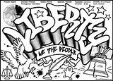 Coloring Banksy Graffiti Designlooter Liberty Political Printable Kids sketch template