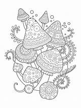 Champignon Mandala Coloriage Vecteur Adultes Zentangle sketch template
