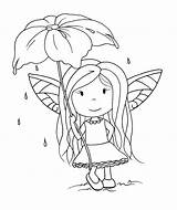 Umbrella Fairy sketch template