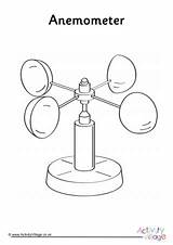 Anemometer Colouring Weather Wind Measuring sketch template