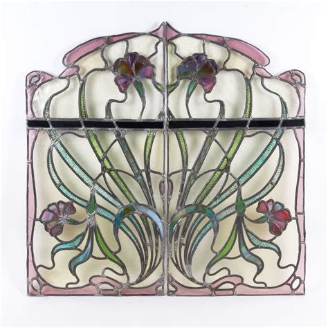 1920s Floral Pattern Stained Glass Windows Ebth