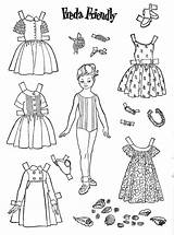 Paper Doll Dolls Printable Coloring Dress Pages Color Girl Clothing Vintage Choose Board Crafts sketch template