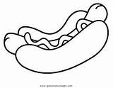 Wurstel Hotdog Alimenti Malvorlage Wurstchen Lebensmittel Speisen Trinken Cachorro Quente Kategorien sketch template