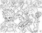 Caulifla Goku sketch template