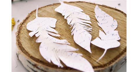 diy french script paper feathers project  printable