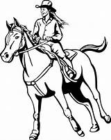 Cowgirl Cowboy Pferde Reiterin Bronc Horses Rein Coloriage Malen Getdrawings Ausdrucken Cheval Malvorlagen sketch template