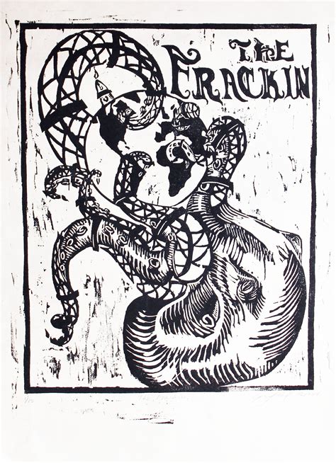 the frackin 2012 original woodblock print by grace noel art