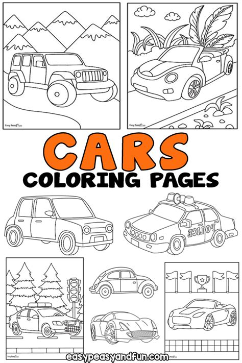 car coloring pages  printable sheets easy peasy  fun