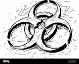 Biohazard Symbol Cartoon Alamy Stock Illustration Vector Drawing sketch template