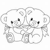 Bear Teddy Coloring Pages Kids Doll sketch template