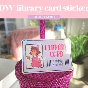 dw library card arthur library card sticker kindle etsy