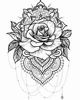 Mandala Rose Tattoo Tattoos Drawing Coloring Roses Pages Para Flower Rosas Thigh Drawings Idea Mandalas Greyscale Printable Designs Instagram Desenhos sketch template