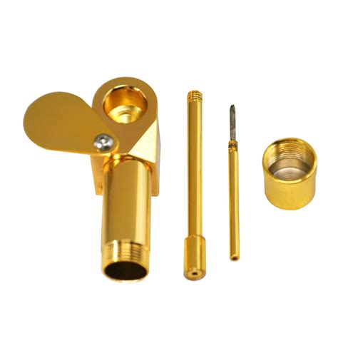 deluxe aluminum smoke brass metal pipes portable creative disguised