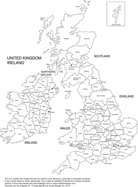 uk map vytisknuti zdarma mapy pro tisk britanie severni evropa evropa