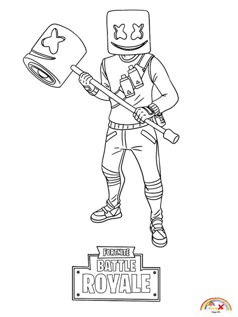 fortnite coloring pages marshmello ideas mc queen tegning