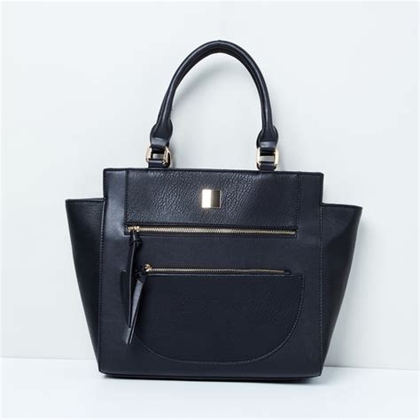 max solid tote bag black synthetic