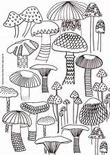Pilz Instant Fungi Pilze Zeichnung Muster Stuffed Trippy sketch template