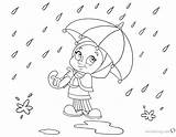 Coloring Umbrella Raindrop Pages Girl Printable Kids Adults Color sketch template