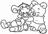 Pooh Coloring Baby Tigger Gettin Pages Bear Wecoloringpage sketch template